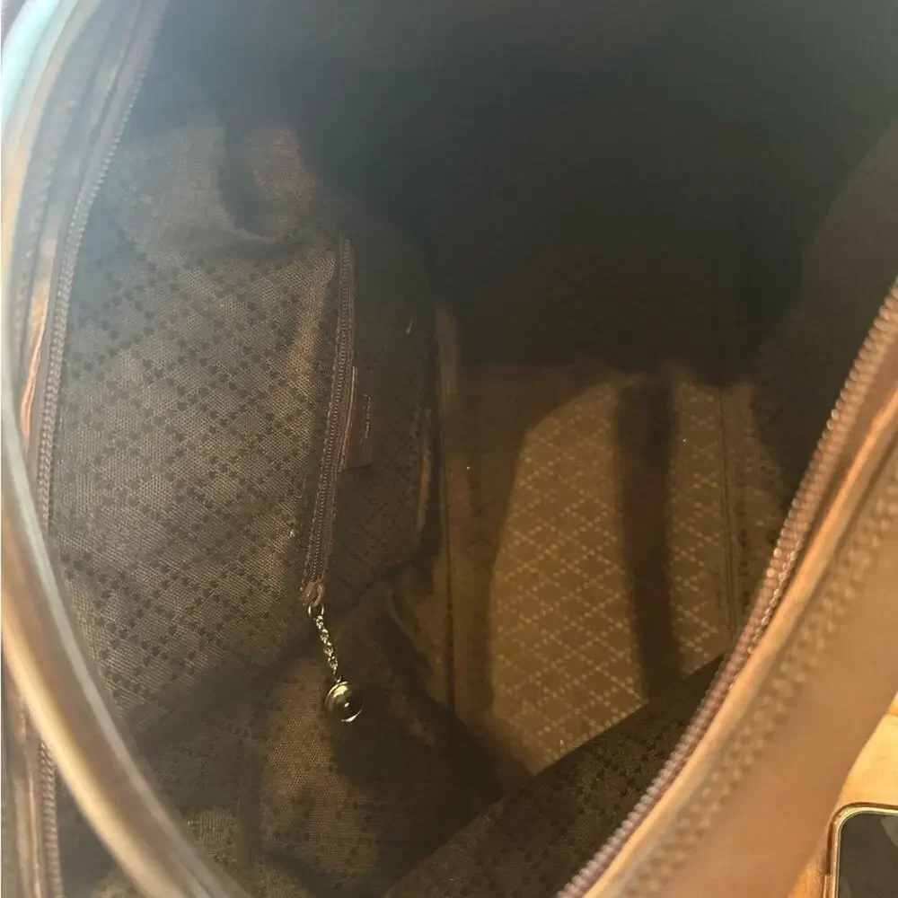 Gucci Vintage Chocolate Canvas & Leather Women's Shoulder Bag 00119558444